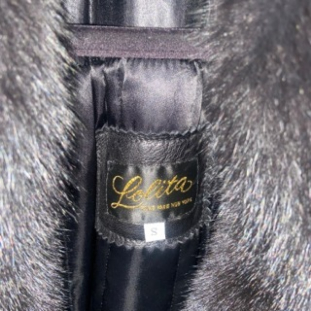 Make Me An offer !Vntage Black Custom Leather & Fox Real Fur - Picture 5 of 6